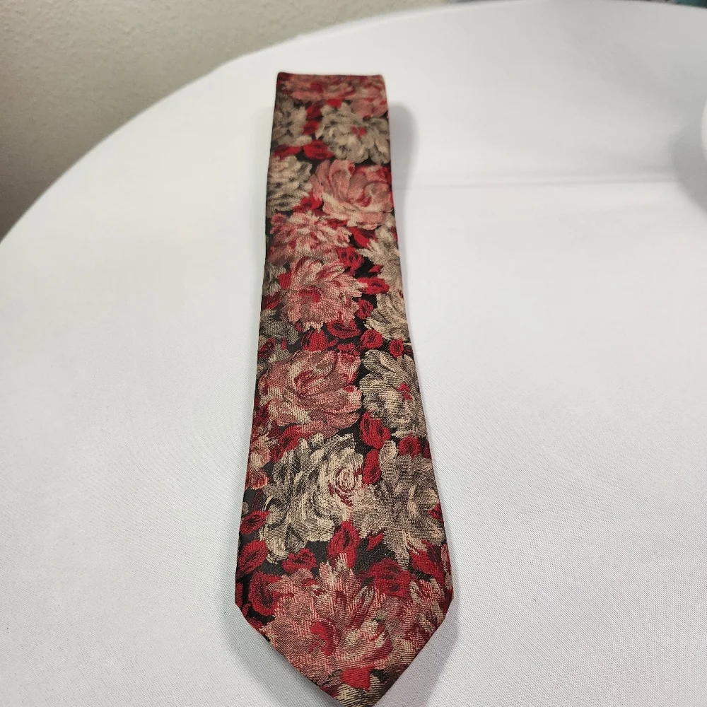 ⭐️G.Galvani Floral Patterned Tie - Red Floral Business Formal Grandpacore